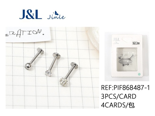 [PIF868487-1] Piercing de acero 3pcs para bisutería