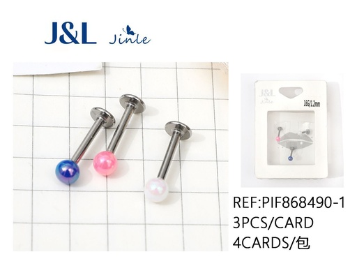 [PIF868490-1] Piercing de acero 3pcs para labios