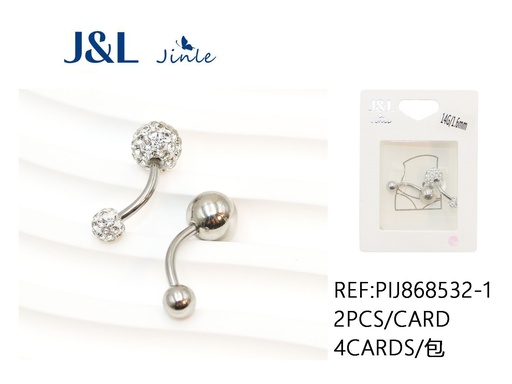 [PIJ868532-1] Piercing de acero inoxidable para ombligo 2pcs para joyería