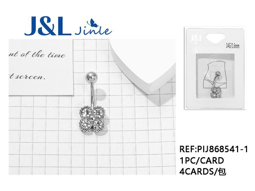 [PIJ868541-1] Piercing de ombligo con incrustaciones de diamantes para perforaciones