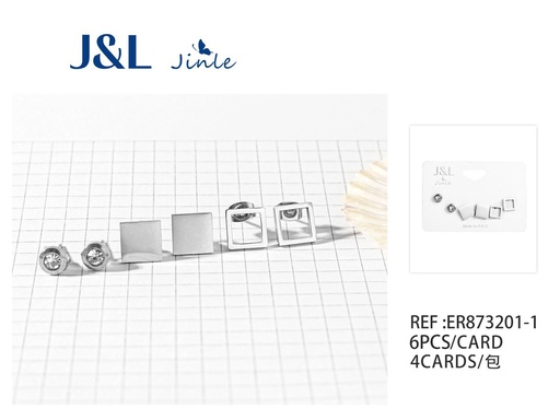 [ER873201-1] Pendientes de acero, 3 pares, joyería y bisutería