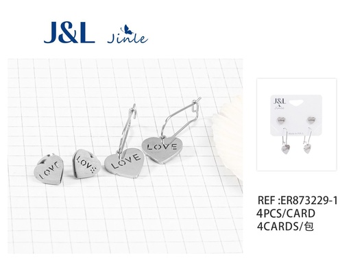 [ER873229-1] Pendientes de acero inoxidable 2 pares para moda