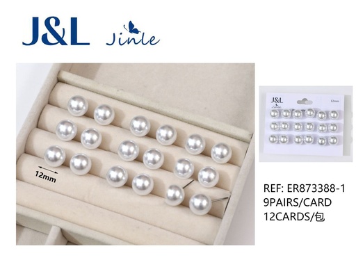 [ER873388-1] Pendientes perlas blancas 12mm