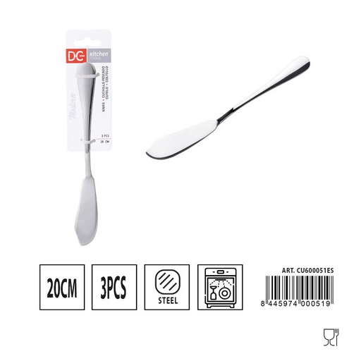 [A000411] Cuchillo de pescado moderno 3 piezas 20 cm - Juego de utensilios de cocina