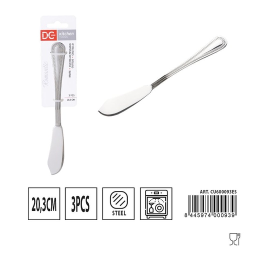 [A000457] Cuchillo de pescado romántico 3 piezas 20.3 cm - Juego de utensilios de cocina