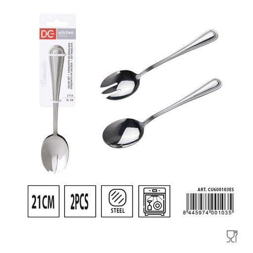 [A000467] Conjunto de ensalada romántica 21 cm 2 piezas - Utensilios de mesa