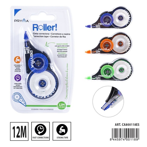 [A000129] Cinta correctora 12m x 5mm para correcciones precisas