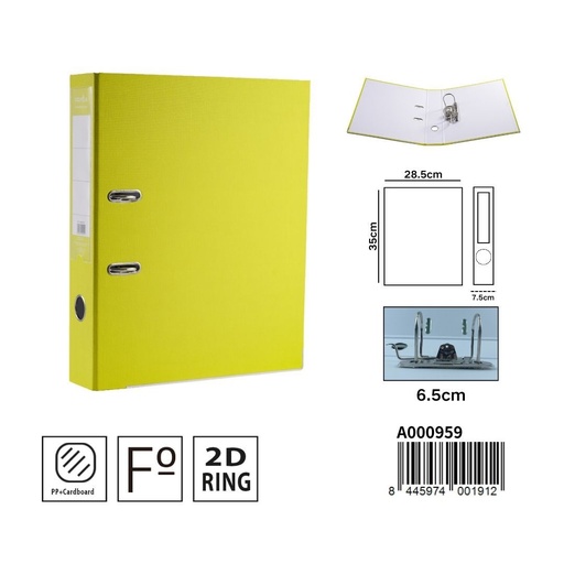 [A000959] Archivador AZ color amarillo para organización
