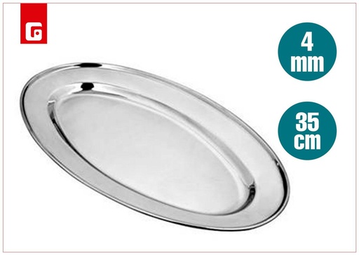 [142107111] Bandeja oval de acero inoxidable de 35 cm - Accesorios de cocina