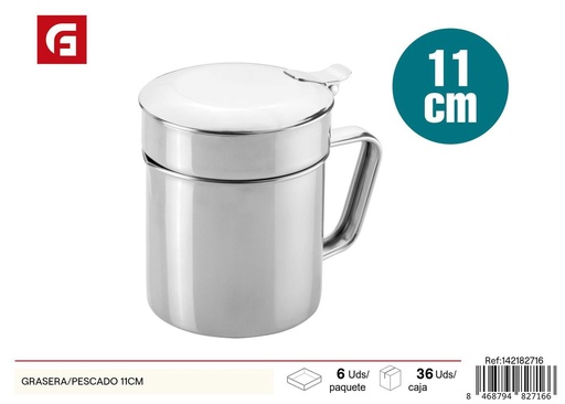 [142182716] Grasera de acero inoxidable 11cm para cocina