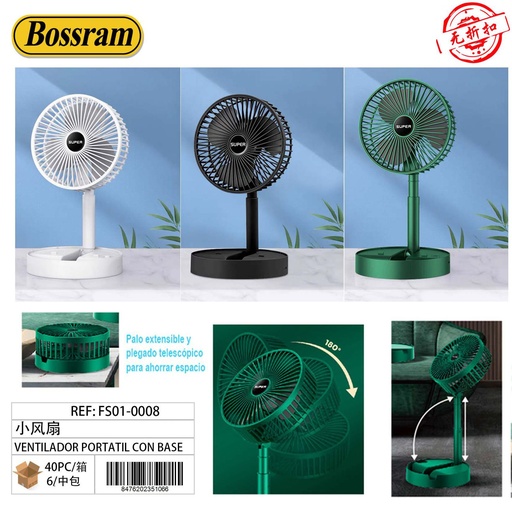 [FS01-00008] Ventilador portátil con base para uso personal