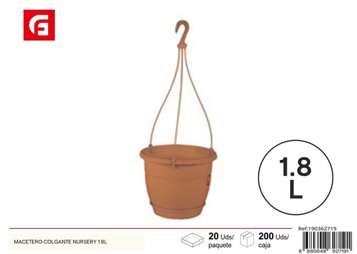 [190362719] Macetero colgante metálico Nursery 1.8L - Macetas decorativas de jardín