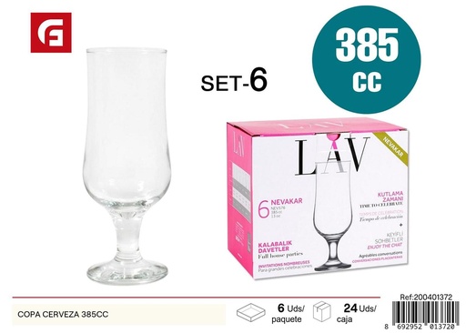 [10005035] Copa de cerveza de vidrio 385cc
