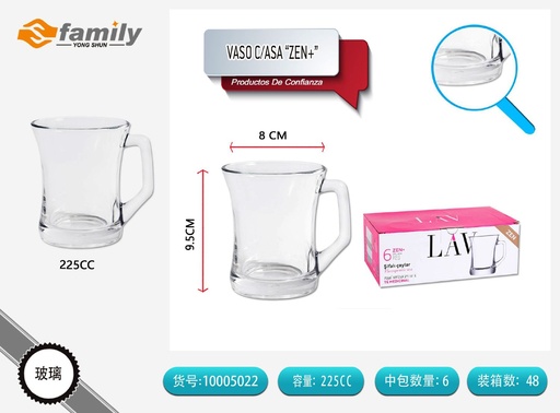 [10005022] Vaso con asa 225cc (ZPL404FSX) - Cristalería