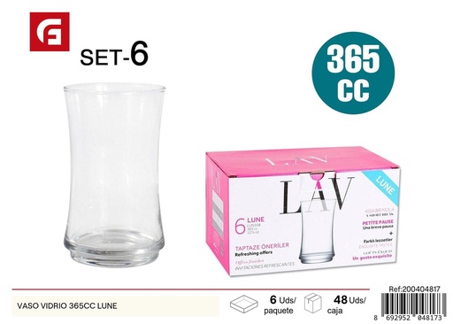 [200404817] Vaso de vidrio de 365cc Lune - Cristalería