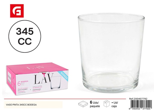 [200407792] Vaso pinta 345 cc bodega - Artículos de vidrio y cerámica