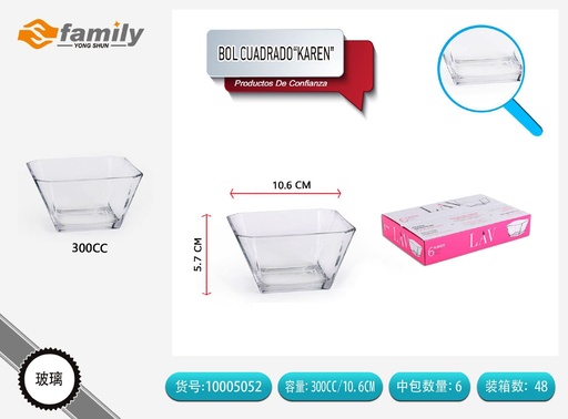 [10005052] Bol cuadrado de vidrio 10.6 cm - Accesorios de cocina