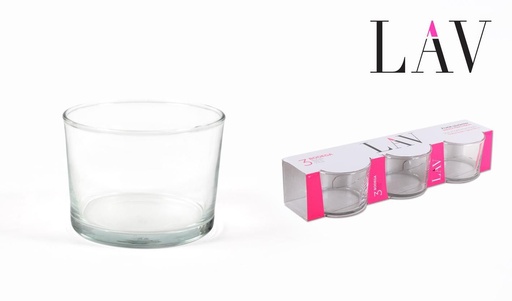 [A003268] Set de 3 vasos de cristal 240cc estilo bodega para bebidas
