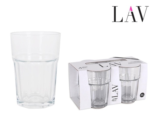 [200418336] Set de 4 vasos de vidrio 365cc Aras para bebidas