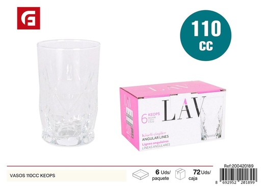 [200420189] Vasos 110 cc Keops - Artículos de cristal