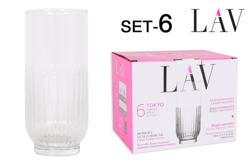 [200420211] Vasos de vidrio 395 cc Tokyo - Vasos de vidrio
