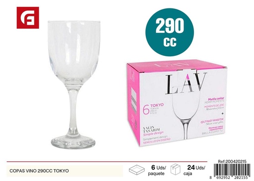 [200420215] Copas de vino de 290 cc Tokyo - Cristalería y utensilios