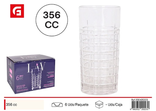 [200420223] Vasos de vidrio Brit 356cc para bebidas