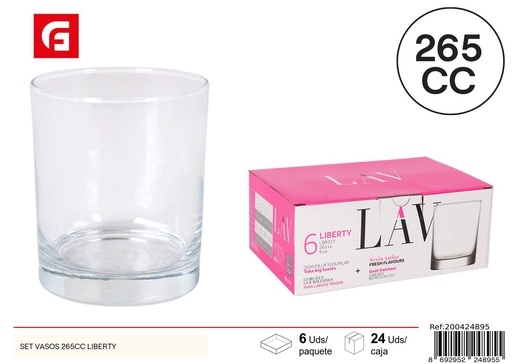 [200424895] Set de vasos de vidrio Liberty 265cc para bebida