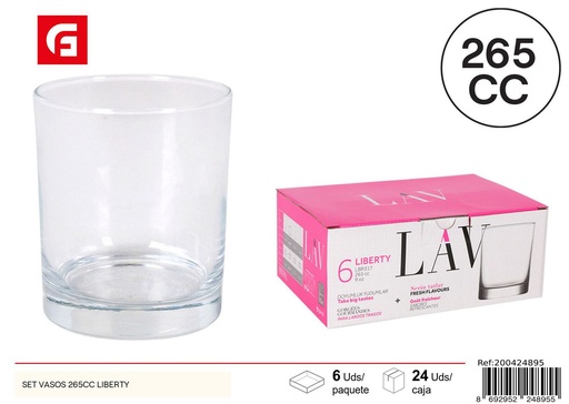 [A003292] Set de vasos de vidrio Liberty 265cc para bebida