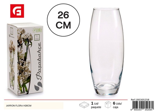 [180305258] Vase FLORA de vidrio 26 CM 43966 (43968) - Decoración del hogar