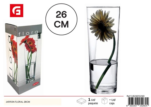 [180305260] Vase FLORA de vidrio 26 CM - Decoración del hogar