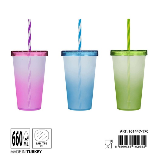 [0236614] Vaso con paja 660ml