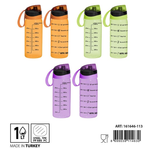[0236618] Botella plástica sport 1L - Botellas y envases