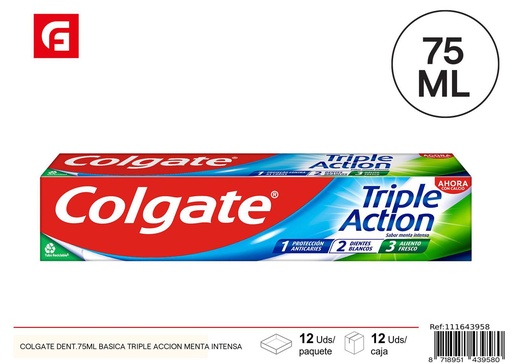 [111643958] Crema dental Colgate 75 ml triple acción menta intensa - Productos de cuidado personal