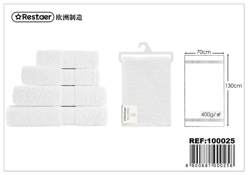 [100025] Toalla blanca 70x130 cm 400g - Textiles de hogar