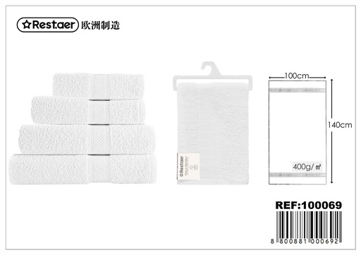 [100069] Toalla blanca 100x140cm 400g - Textiles de hogar