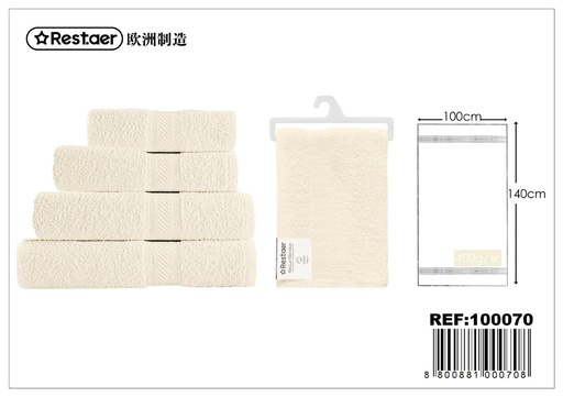 [100070] Toalla color crema 100x140cm 400g - Textiles de hogar