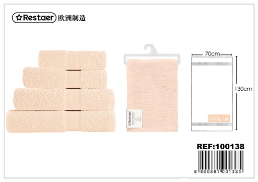 [100138] Toalla 30x50cm 400g rosa claro para baño y cocina