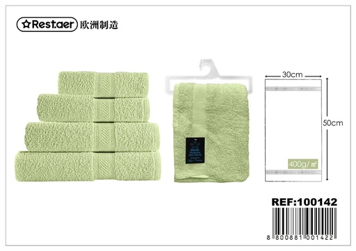 [100142] Toalla verde claro 30x50cm 400g, textil hogar