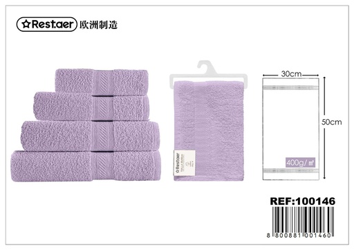 [100146] Toalla 30x50cm 400g morado claro para baño