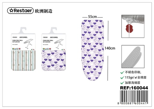 [160044] Funda para tabla de planchar con capa de espuma 140x55cm para hogar