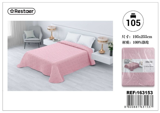 [163153] Colcha ecobuti rosa 195x255 para cama de 105cm