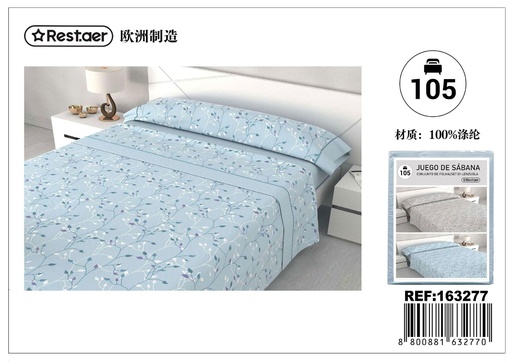 [163277] Juego de sábanas 105cm Argos Aqua para cama