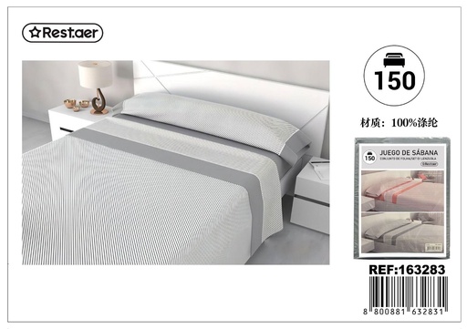 [163283] Juego de sábanas 150cm Babel grey para cama