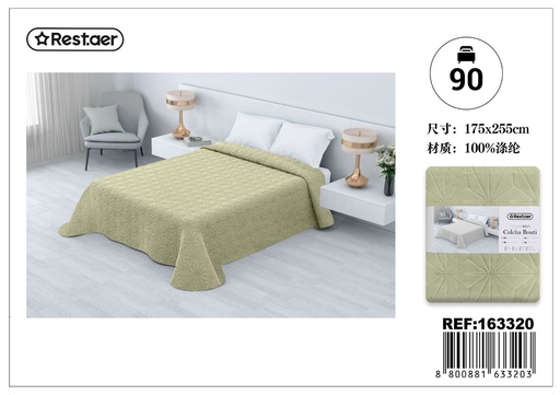 [163320] Cobertor de cama 175x255cm verde eco para hogar