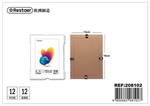 [208102] Marco clip 13*18CM - Marco de cristal decorativo