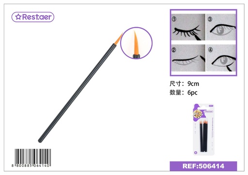 [506414] Pincel delineador de ojos 6 piezas - Accesorios de belleza