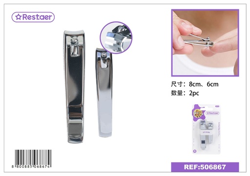 [506867] Cortaúñas de acero al carbono 2pcs - Accesorios de belleza