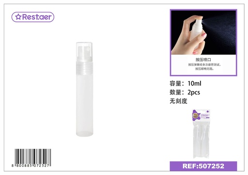 [507252] Botella para perfume 10ml 2pcs para viajes y almacenamiento