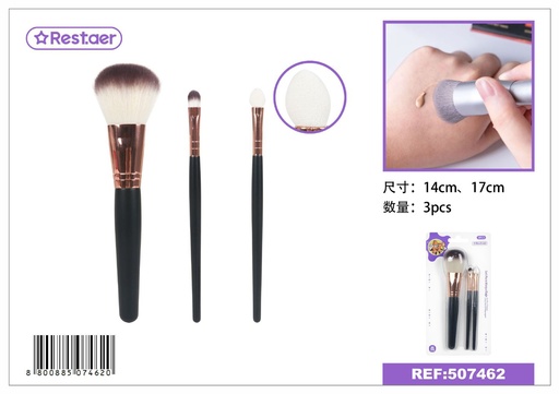 [507462] Set de brochas de maquillaje 3 piezas - Accesorios de belleza